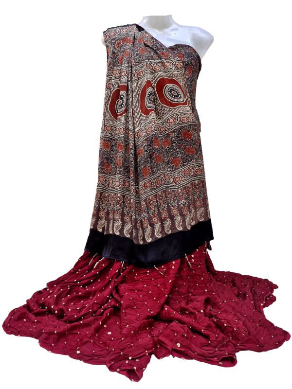 ajrakh print saree